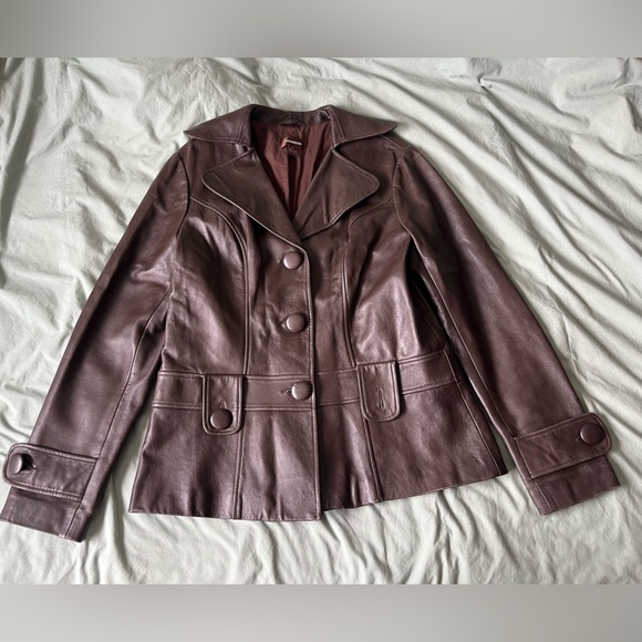 COPY - Women's Brown Leather Jacket - Picture 1 of 1